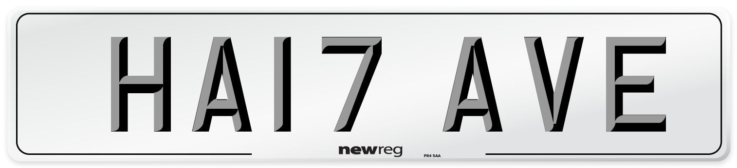 HA17 AVE Number Plate from New Reg